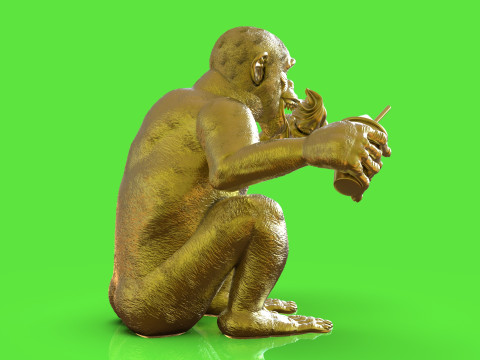 Chimp Ice Cream Addict 3D Модель