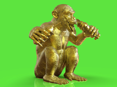 Chimp Ice Cream Addict 3D Модель