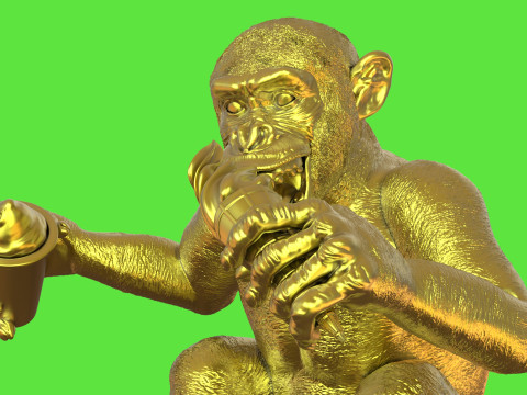 Chimp Ice Cream Addict 3D Модель