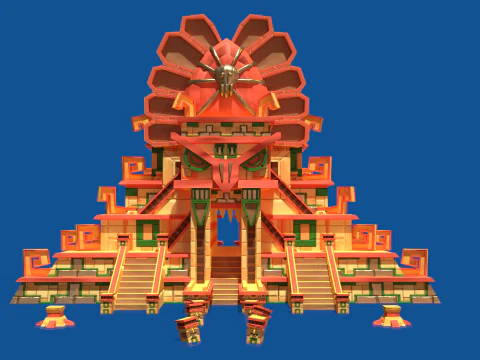Gestileerde Inca-tempel 3D Model