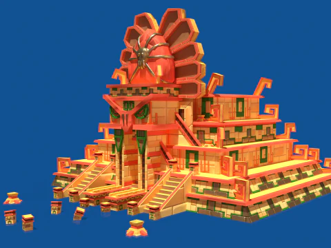 Stylized Incan Temple 3D Model