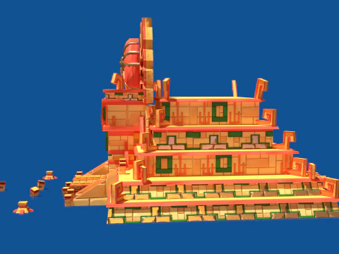 Stylized Incan Temple 3D Model