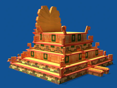 Stylized Incan Temple 3D Model