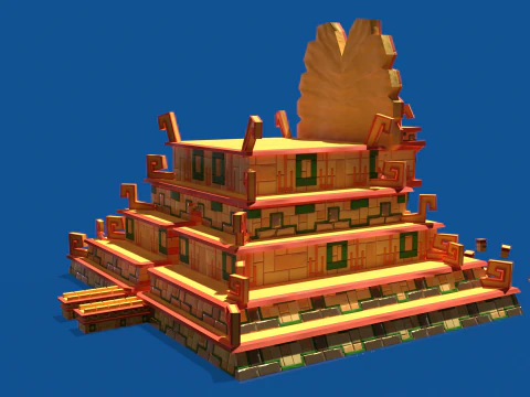 Stylized Incan Temple 3D Model