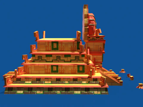 Stylized Incan Temple 3D Model