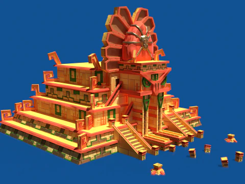 Stylized Incan Temple 3D Model