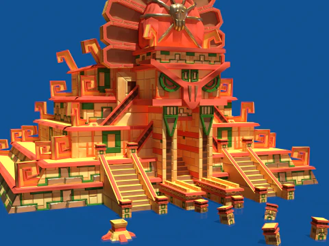 Stylized Incan Temple 3D Model