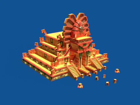 Stylized Incan Temple 3D Model