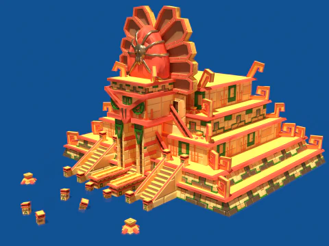 Stylized Incan Temple 3D Model