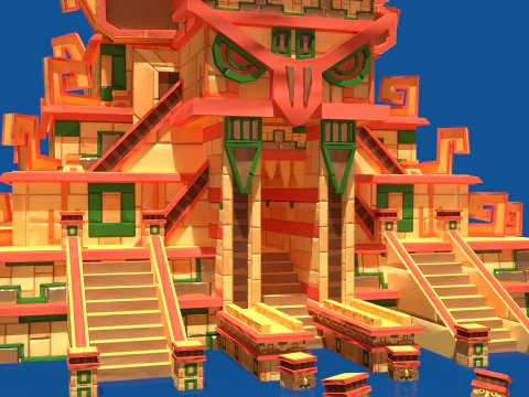 Stylized Incan Temple 3D Model