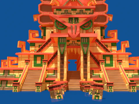 Stylized Incan Temple 3D Model