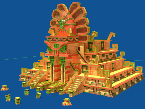 Stylized Incan Temple 3D Model