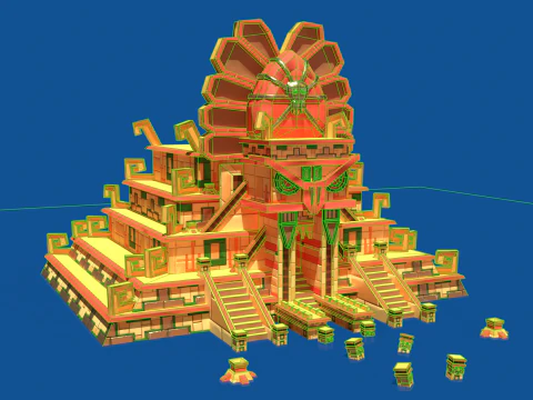 Stylized Incan Temple 3D Model