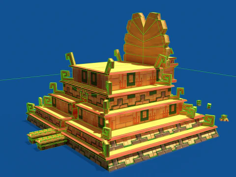 Stylized Incan Temple 3D Model