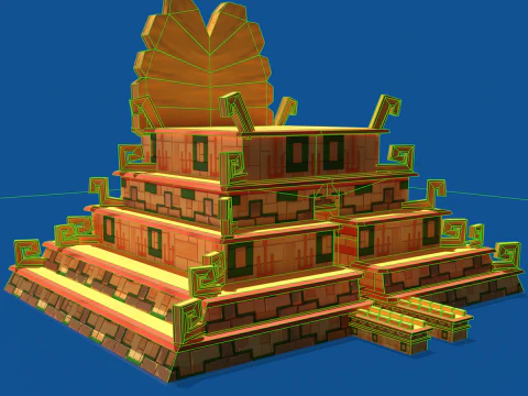 Stylized Incan Temple 3D Model