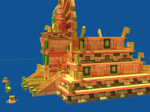 Stylized Incan Temple 3D Model