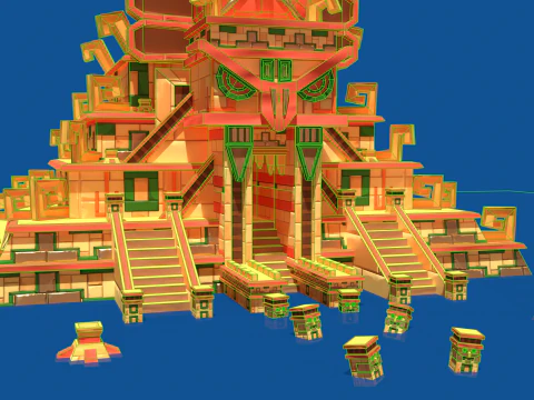 Stylized Incan Temple 3D Model