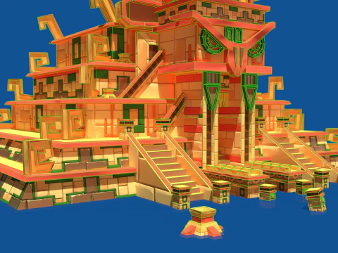Stylized Incan Temple 3D Model