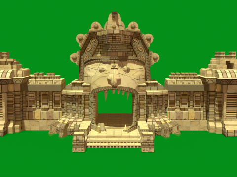 Stylized Monkey Temple 3D Модель