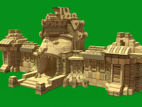 Stylized Monkey Temple 3D Model