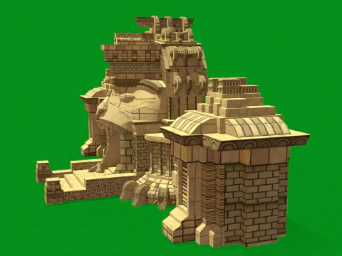 Stylized Monkey Temple 3D Model