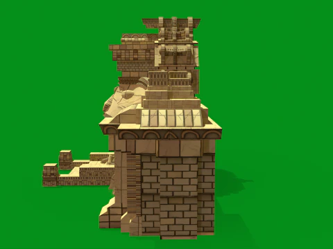 Stylized Monkey Temple 3D Model