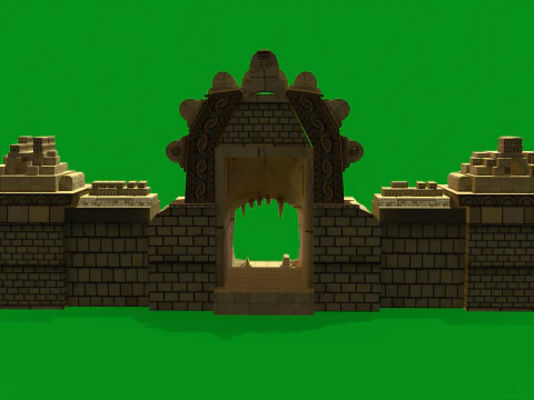 Stylized Monkey Temple 3D Model