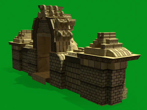 Stylized Monkey Temple 3D Model