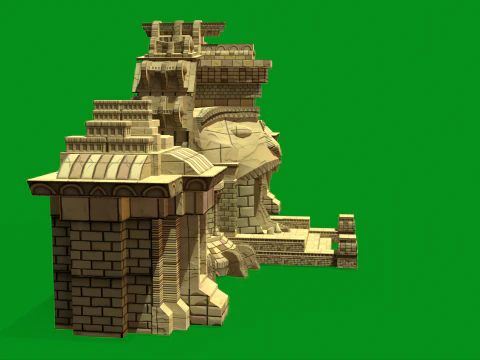 Stylized Monkey Temple 3D Model