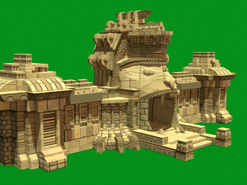 Stylized Monkey Temple 3D Model