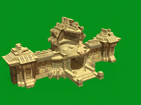 Stylized Monkey Temple 3D Model
