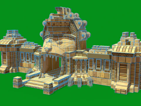 Stylized Monkey Temple 3D Model