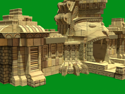 Stylized Monkey Temple 3D 模型