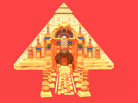 Stylized Serpent Temple 3D Модель