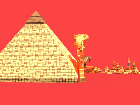 Stylized Serpent Temple 3D Model