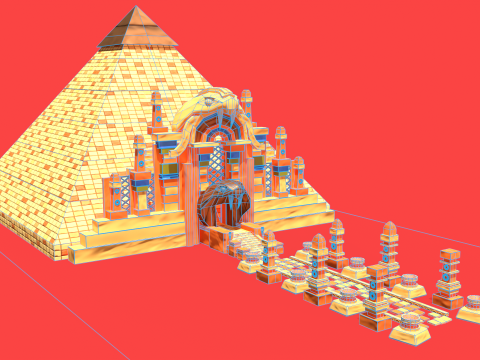 Stylized Serpent Temple 3D Model