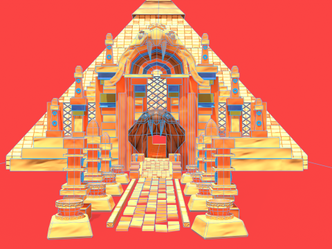 Stylized Serpent Temple 3D Model