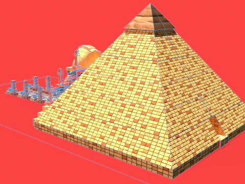 Templo de la serpiente estilizada Modelo 3D
