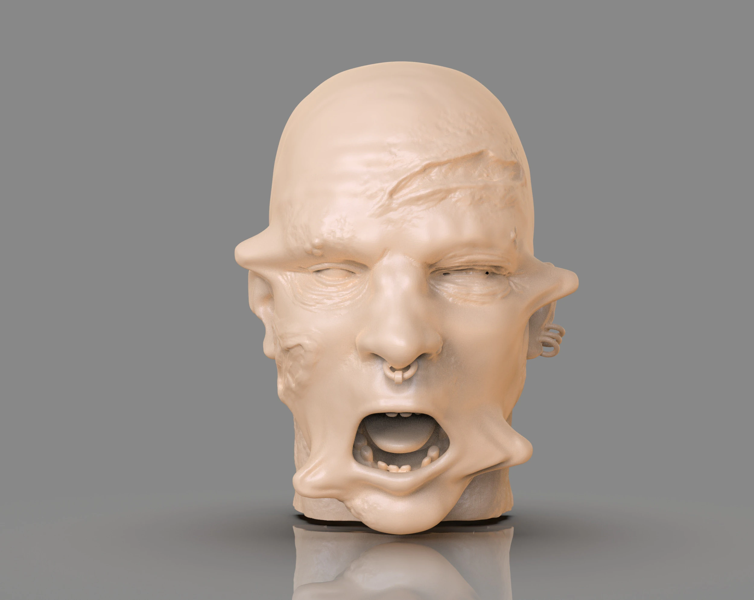 Prisoner Tortured Head 3D Print Model .c4d .max .obj .3ds .fbx .stl .blend 