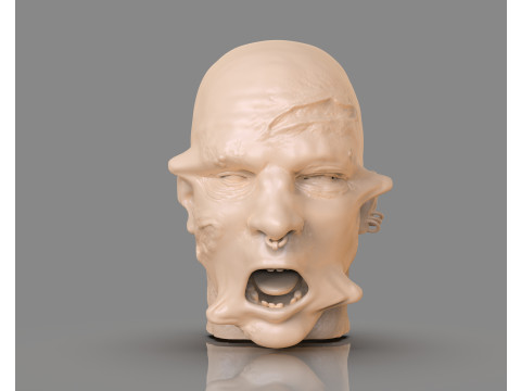 Prisoner Tortured Head Model Cetak 3D