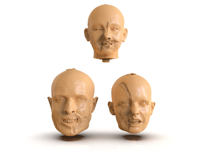 Family Zombie Heads 3D Print Model .c4d .max .obj .3ds .fbx .stl .blend 