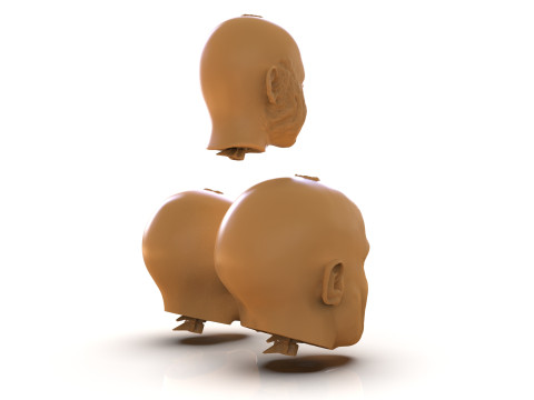 Family Zombie Heads 3D Print Model