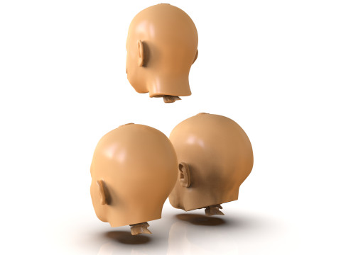 Family Zombie Heads 3D Print Model