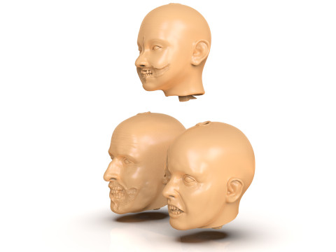 Family Zombie Heads 3D Print Model