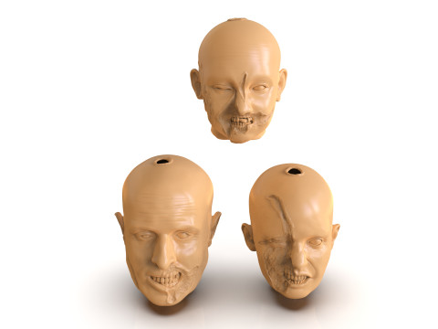 Family Zombie Heads 3D Print Model