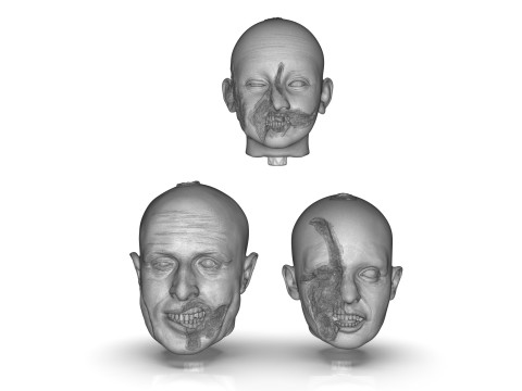 Family Zombie Heads 3D Print Model