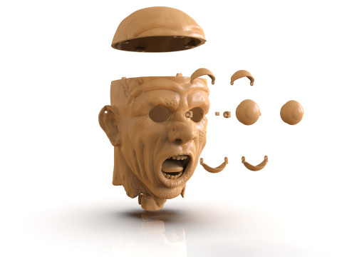 Decapitated Man Head Model do druku 3D