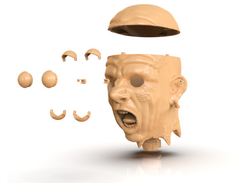 Decapitated Man Head Model do druku 3D