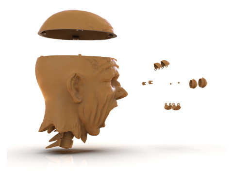 Decapitated Man Head Model do druku 3D