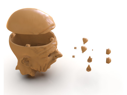 Decapitated Man Head Model do druku 3D